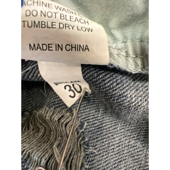 Thread & Supply Distressed Denim Jacket M 100% Cotton Blue - Picture 7 of 7